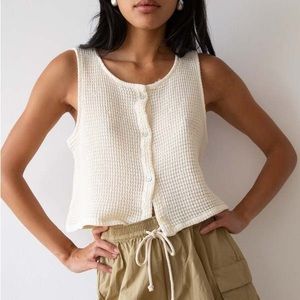 Donni Cream Waffle Vest XS